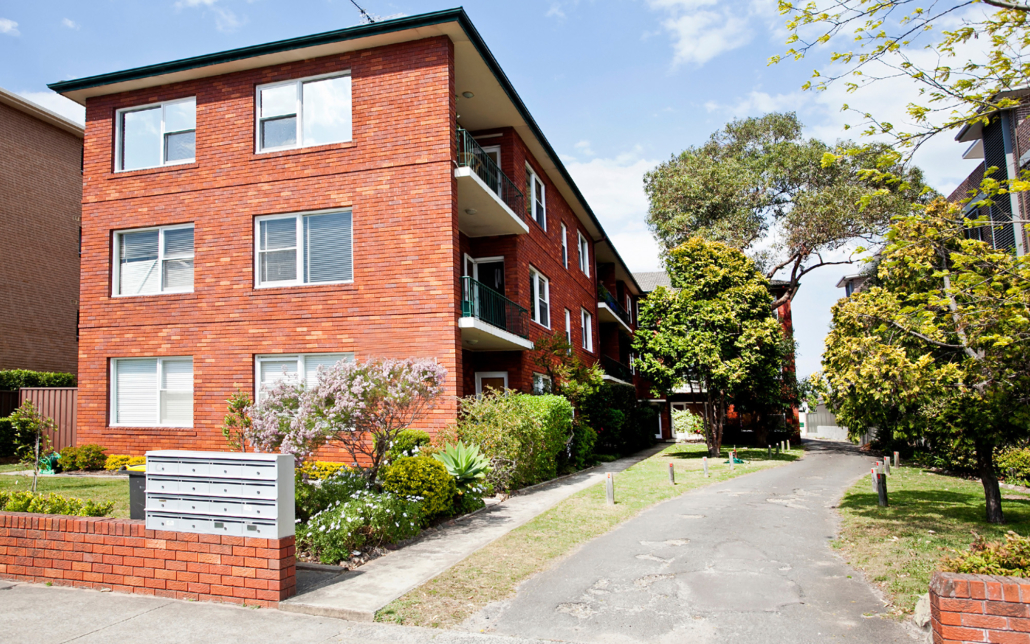 Exterior Of Brick Apartment Building