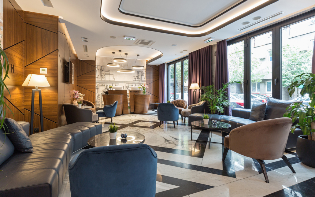 Modern Hotel Lobby Seating Area
